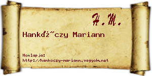 Hankóczy Mariann névjegykártya