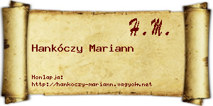 Hankóczy Mariann névjegykártya
